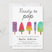 Klaar voor de Pop kleurrijke Popsicle Baby shower Kaart (Voorkant)