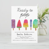 Klaar voor de Pop kleurrijke Popsicle Baby shower Kaart (Staand voorkant)