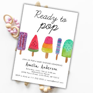 Klaar voor de Pop kleurrijke Popsicle Baby shower Kaart