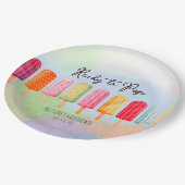Klaar voor de Pop Kleurrijke Popsicle Baby shower Papieren Bordje (Gekanteld)