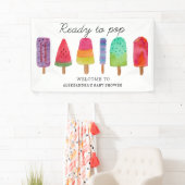 Klaar voor de Pop kleurrijke Popsicle Baby shower Spandoek (Insitu)