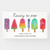 Klaar voor de Pop kleurrijke Popsicle Baby shower Spandoek (Horizontaal)