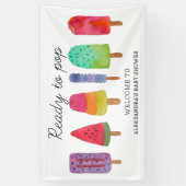 Klaar voor de Pop kleurrijke Popsicle Baby shower Spandoek (Verticaal)