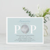 Klaar voor de Pop Modern Blue Balloon Baby shower Kaart (Staand voorkant)