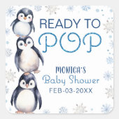 Klaar voor de Pop Penguin Baby shower Sticker (Voorkant)