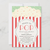 Klaar voor de Pop Popcorn Red Stripe Baby shower Kaart (Voorkant)