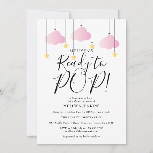 Klaar voor de Pop Twinkle Twinkle Baby Girl Shower Kaart (Voorkant)