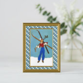 Klaar voor de skipistes briefkaart (Staand voorkant)