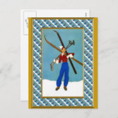 Klaar voor de skipistes feestdagenkaart (Voorkant / Achterkant)