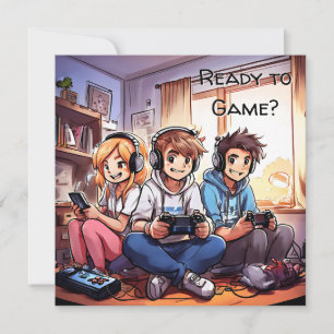 Klaar voor de wedstrijd? Jongens Gaming Verjaardag Kaart