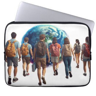 Klaar voor de wereld Terug naar school Laptop Sleeve