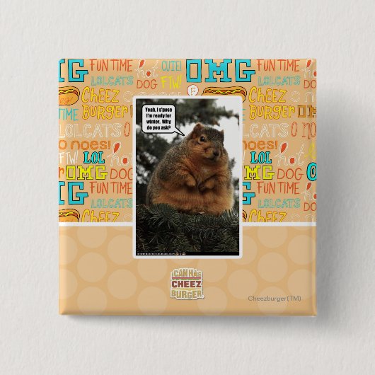 Klaar voor de winter vierkante button 5,1 cm (Voorkant)