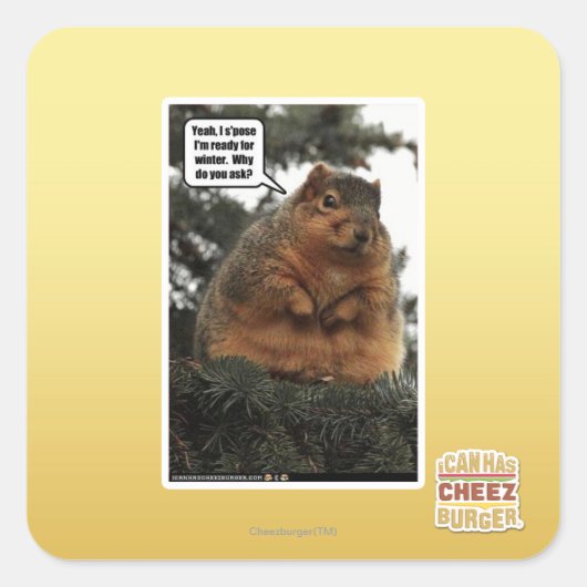 Klaar voor de winter vierkante sticker (Voorkant)