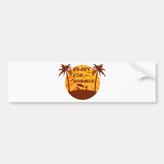 Klaar voor de zomer bumpersticker (Voorkant)
