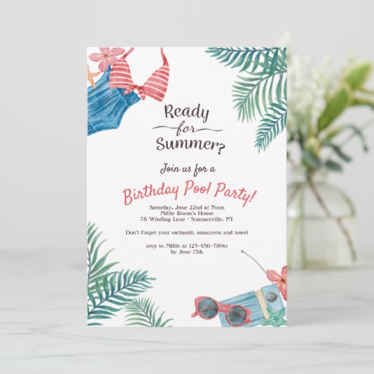 Klaar voor de Zomer? Uitnodiging (Staand voorkant)