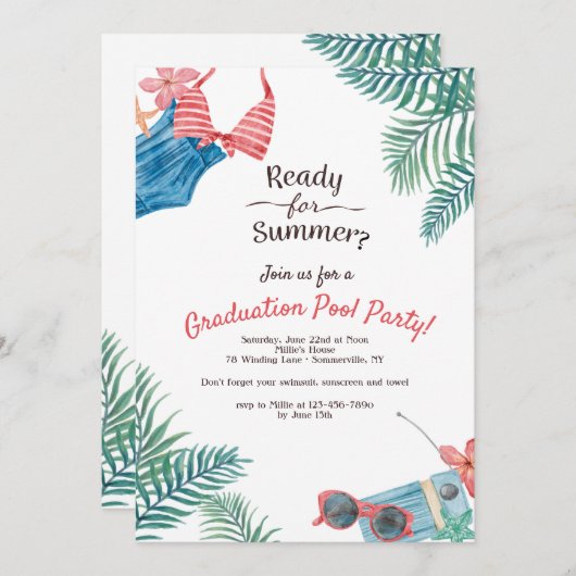 Klaar voor de zomer? Uitnodiging (Voorkant / Achterkant)