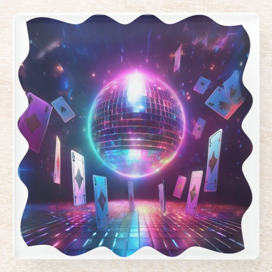 Klaar voor een avond dansen en gokken glazen onderzetter (Voorkant)