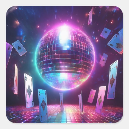 Klaar voor een avond dansen en gokken vierkante sticker (Voorkant)
