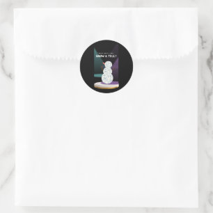 Klaar voor een beetje sneeuw en vertel Discoball S Ronde Sticker