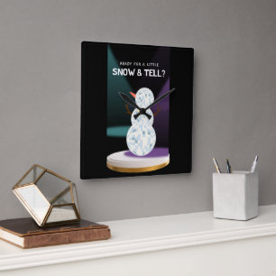 Klaar voor een beetje sneeuw en vertel Discoball S Vierkante Klok
