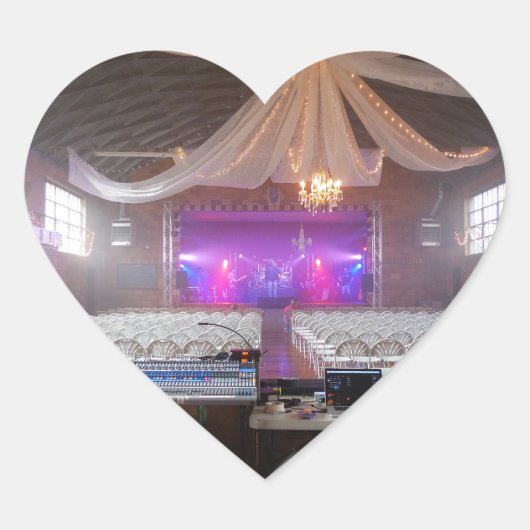 Klaar voor een concert hart sticker (Voorkant)
