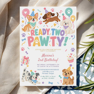 Klaar Voor Een Feestje Honden Thema 2e Verjaardags Kaart
