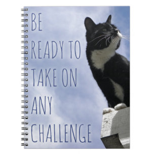 Klaar voor een Motivatie slogan voor een kattenkat Notitieboek