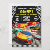 Klaar voor een racefeest kaart (Voorkant)