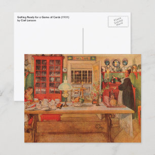 Klaar voor een spel van Carl Larsson Briefkaart