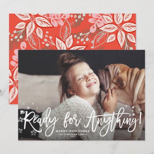 Klaar voor elke Script Prettig Kerstmis Foto (Voorkant / Achterkant)
