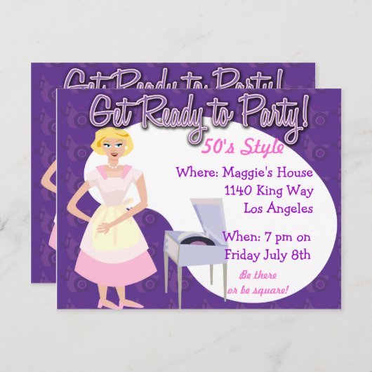 Klaar voor feest! kaart (Voorkant / Achterkant)