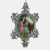 Klaar voor foto tin sneeuwvlok ornament (Links)