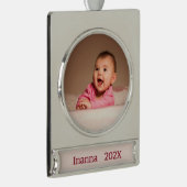 Klaar voor foto verzilverd banner ornament (Rechts)