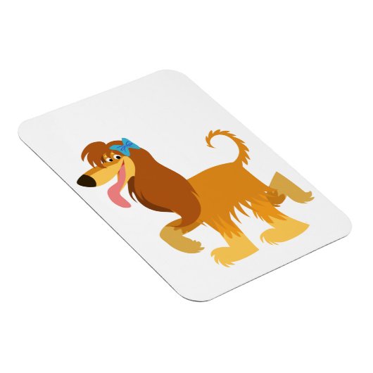 Klaar voor geluid Cartoon Afghaanse hond Flexible  Magneet (Rechterzijde)