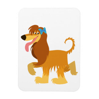 Klaar voor geluid Cartoon Afghaanse hond Flexible Magneet