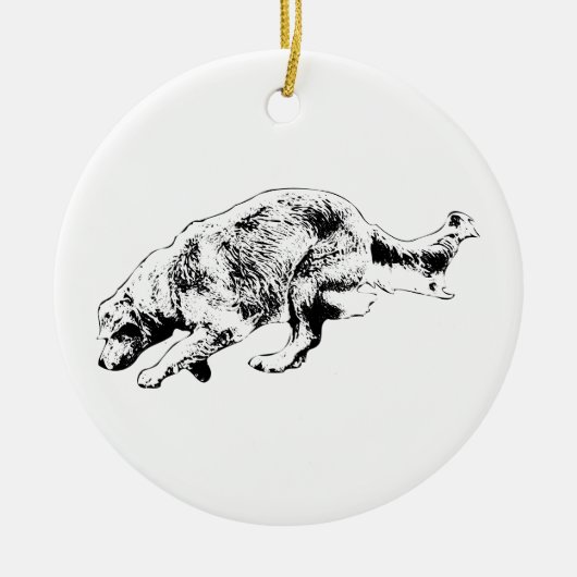 Klaar-voor-Geluk Gouden Aandenken Keramisch Ornament (Voorkant)