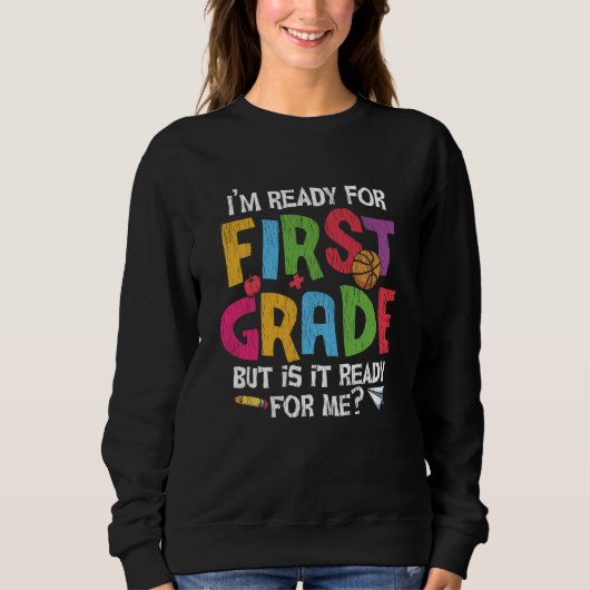 Klaar voor graad 1 Grappige terug naar school kind Trui (Voorkant)