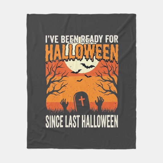 Klaar voor Halloween Begraafplaats Ontwerp_1 Fleece Deken (Voorkant)