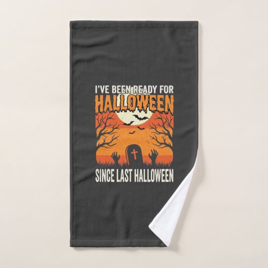 Klaar voor Halloween Begraafplaats Ontwerp_1 Handdoek (Handdoek)