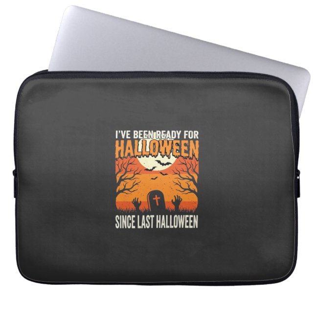 Klaar voor Halloween Begraafplaats Ontwerp_1 Laptop Sleeve (Voorkant)