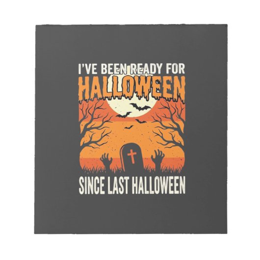 Klaar voor Halloween Begraafplaats Ontwerp_1 Notitieblok (Voorkant)