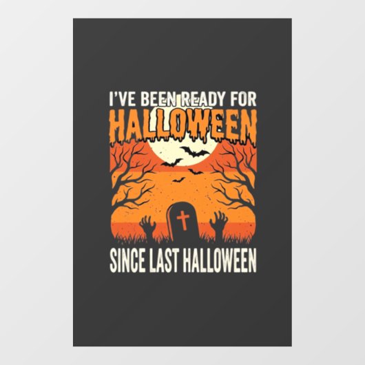 Klaar voor Halloween Begraafplaats Ontwerp_1 Raamsticker (Vel)