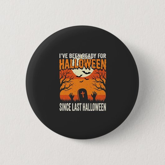 Klaar voor Halloween Begraafplaats Ontwerp_1 Ronde Button 5,7 Cm (Voorkant)