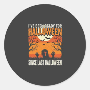 Klaar voor Halloween Begraafplaats Ontwerp_1 Ronde Sticker