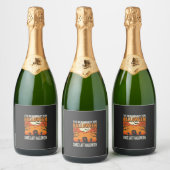 Klaar voor Halloween Begraafplaats Ontwerp_1 Sparkling Wijnetiket (Flessen)