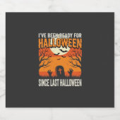 Klaar voor Halloween Begraafplaats Ontwerp_1 Sparkling Wijnetiket (Enkel label)