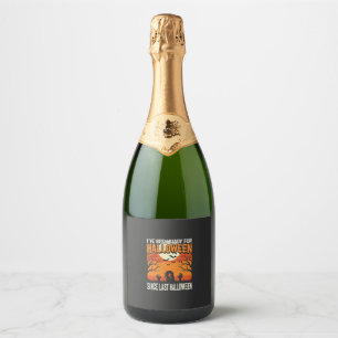 Klaar voor Halloween Begraafplaats Ontwerp_1 Sparkling Wijnetiket