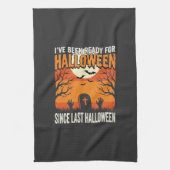 Klaar voor Halloween Begraafplaats Ontwerp_1 Theedoek (Verticaal)