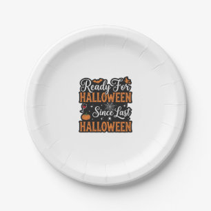 Klaar voor Halloween sinds vorig Halloween Vintage Papieren Bordje