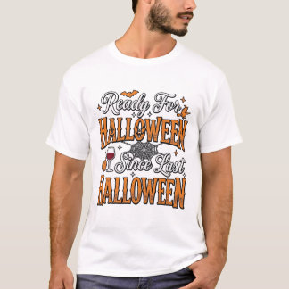 Klaar voor Halloween Vintage Gravure Shirt Ontwerp